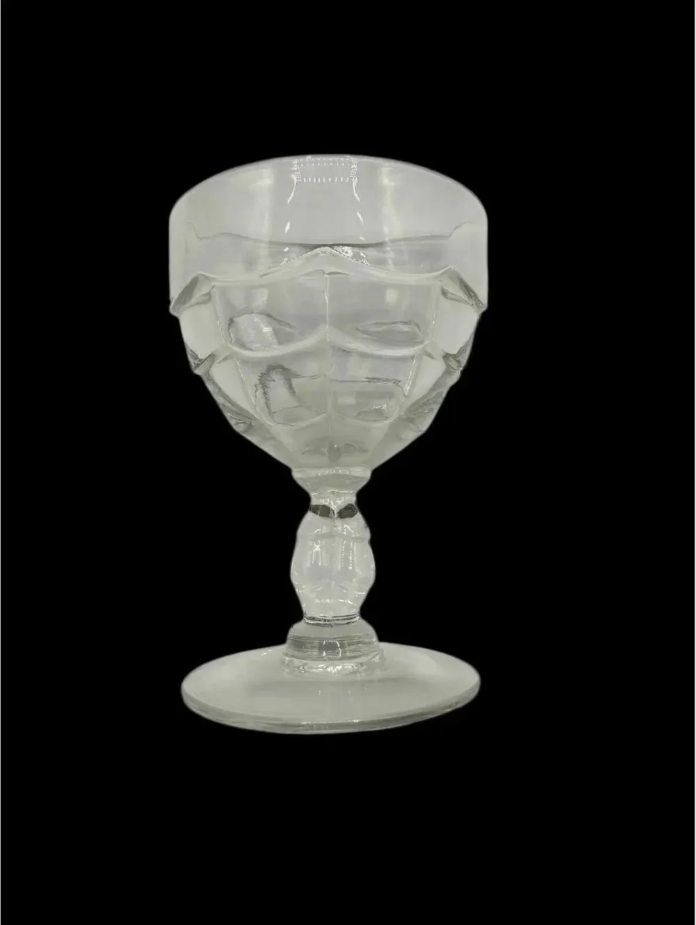 Vintage 1940s Pressed Glass Barware Set: Cambridge Cascade Clear 6 Cordial Glass